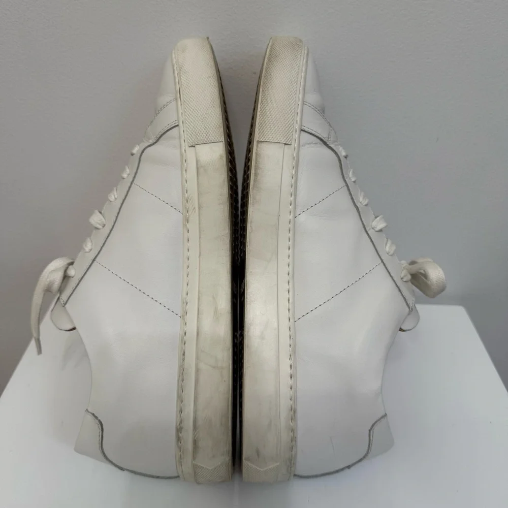 Greats Brooklyn White Leather Sneaker Lace Up Low Top Mens Size 10 Made in Italy